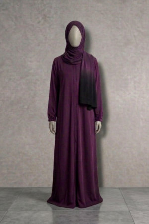 AZ 205- Black Lined Self Printed Abaya