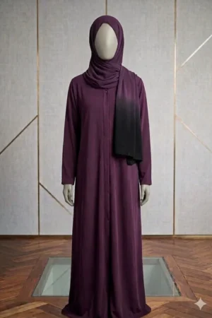 AZ 211-Grace Teal Dark Purple Abaya