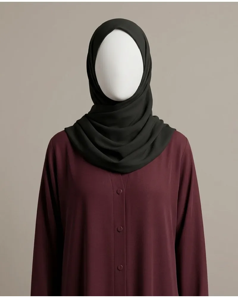AZ 208- Maroon Casual Wear Abaya - Image 2